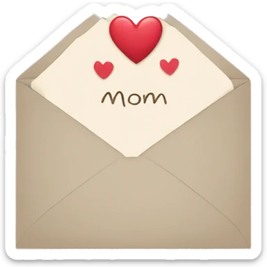 postcard with heart for mom  sticker