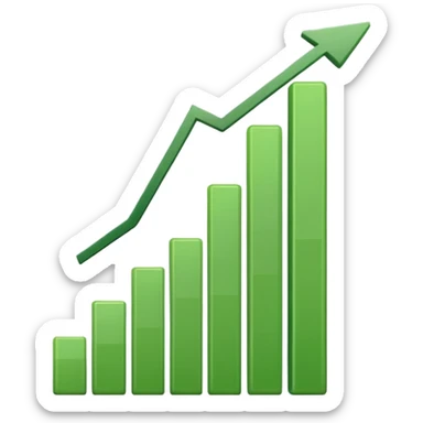 green bar chart decrease and percentage sign sticker