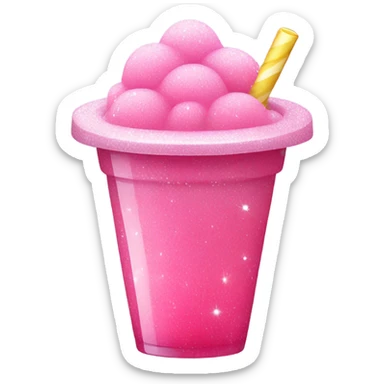 Pink slushy with glitter sticker