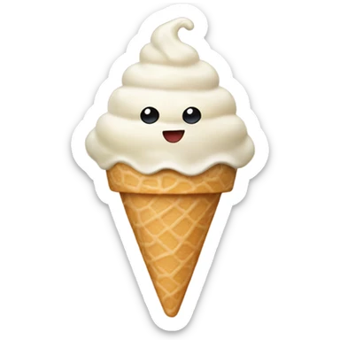ice cream vanilla with topping bobba sticker
