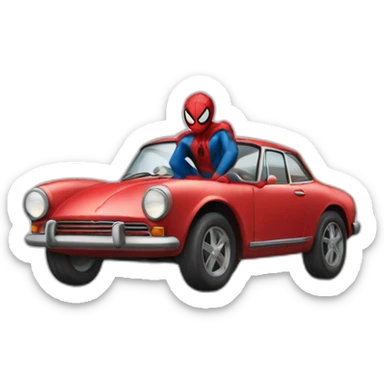 Spider-Man with car sticker
