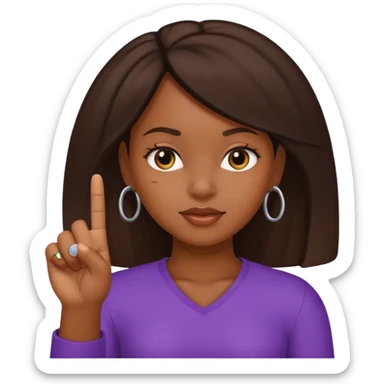 Black girl holding up just the middle finger sticker