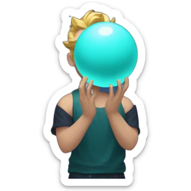 Gamer holds Uranus in his hands sticker