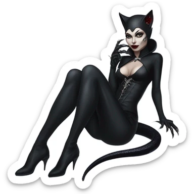 gothic vampire catwomen full body snakes sticker