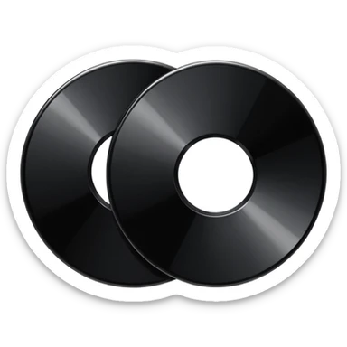 two black computer disk sticker