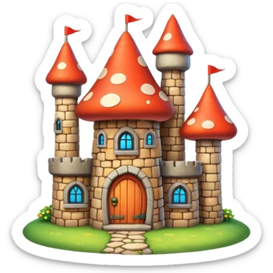 mushroom castle sticker
