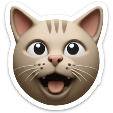 A cat sculpture made of clay  sticker