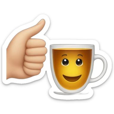 Two hands cheers tea cups sticker