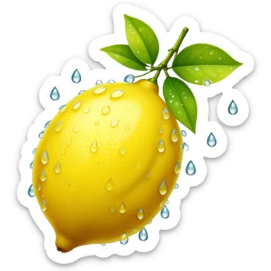 lemon with dewdrops sticker