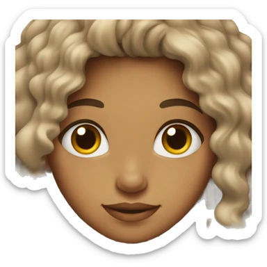 Brown eyed girl with wavy hair sticker