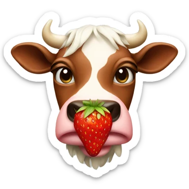 Strawberry cow sticker