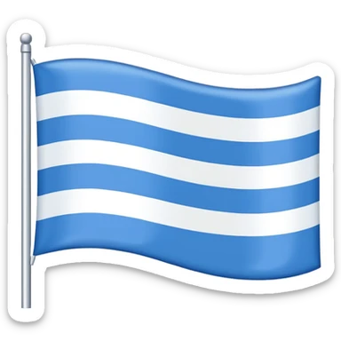 emoji Flag with 3 simple  horizontal lines: white, blue, white, equal one to another/ No other signs. lines equal. only 3 sticker