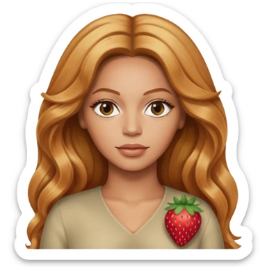 Beyonce with long strawberry blonde hair sticker