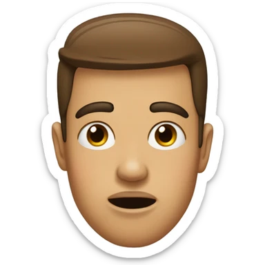 Brows raised, eyes open, closed lips sticking out tongue  sticker