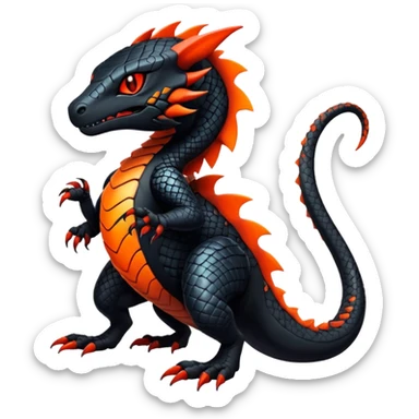 Modern Futuristic Scaly Cyber-Salandit-Litten-Hybrid (Full body) sticker