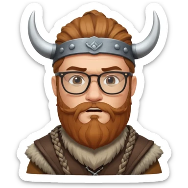 Glasses-Wearing wild viking büst sticker