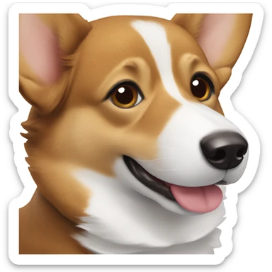 Black brown and white corgi sticker