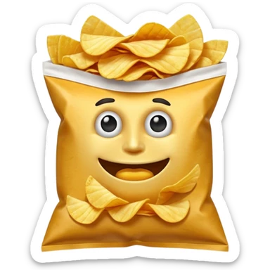 potato chips with taped mouth sticker