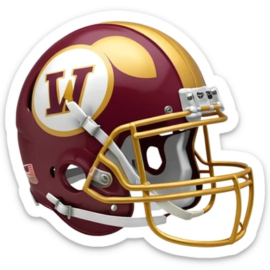 Washington Commanders football helmet facing right, emoji style sticker