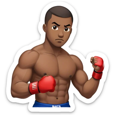 Black guy with hair doing mma sticker