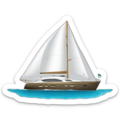 yacht with Jeddah calendar logo on it sticker