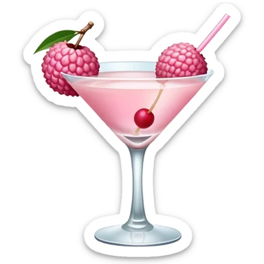 baby pink lychee martini drink sticker