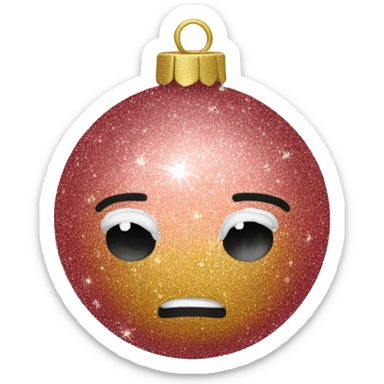 glitter Christmas bauble sticker