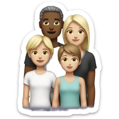 family white with three children sticker