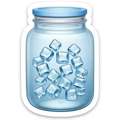 SLIM ICE JAR WITH LOTS OF ICE WITHOUT CAP ON sticker
