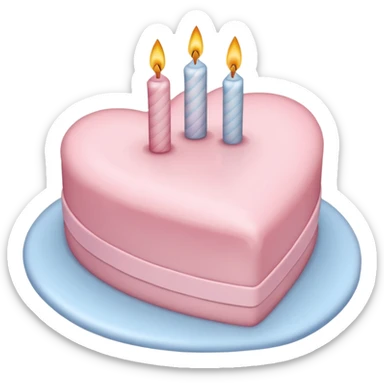 Light Pink heart birthday cake sticker