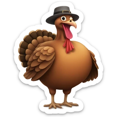 Fat lazy turkey sticker