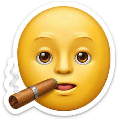 a shush emoji but a cigar instead of a finger sticker