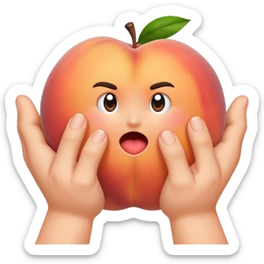 make a peach being slapped with 2 hands sticker