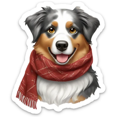 golden Australian shepherd with scarf sticker