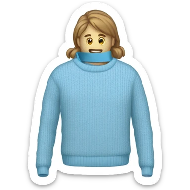 Light blue sweater with ribbon  sticker