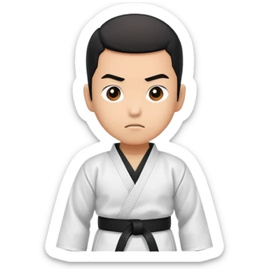 karate person wearing a black belt sticker