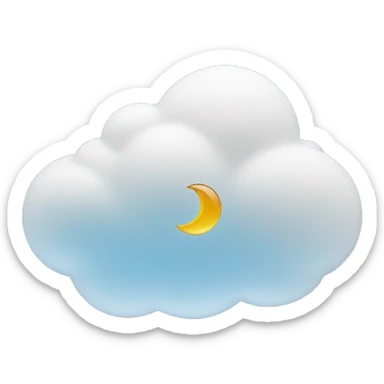 A cloud with moon behind it sticker