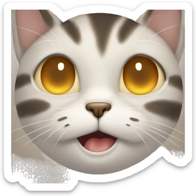 Cat crying with funny face sticker