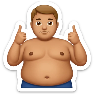 a guy with fat belly but his arms are small sticker