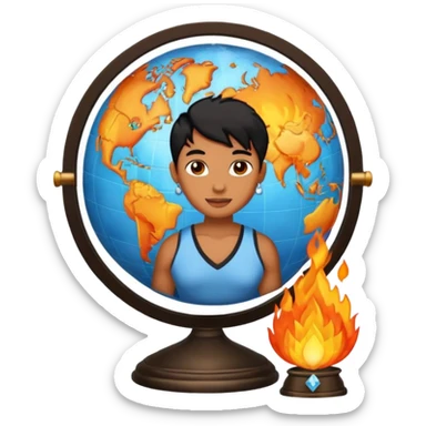 Combine these to make 1. 📓🌎💎🫥🔥⚖️ sticker