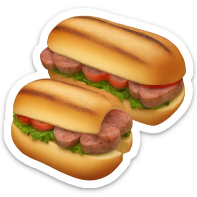 single choripan with pebre from chile. Just the bread with the sausage and toppings sticker