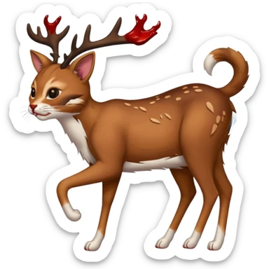 Cat kicking inside deer’s digesting stomach,  sticker