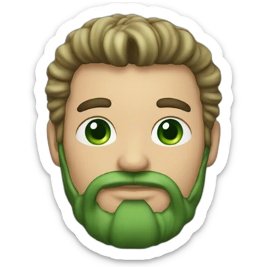 un hombre de pelo moreno con tupe y ojos verdes sticker