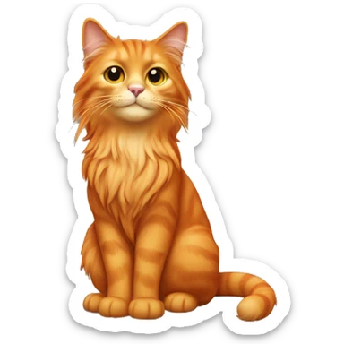 Long hair orange cat  sticker