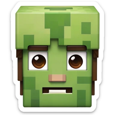 Minecraft character with a creeper face sticker