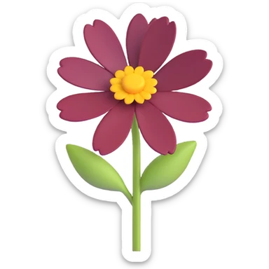 a flower in burgundy color sticker