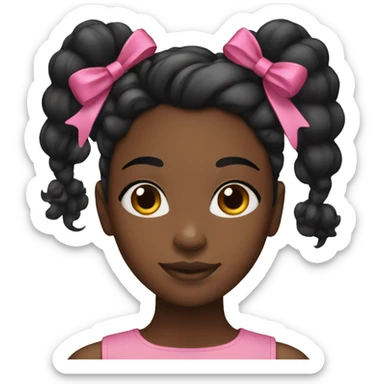 black girl with bow in hair sticker