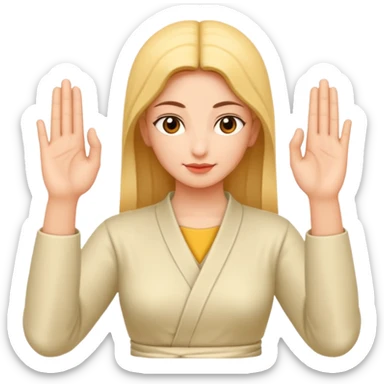 Due mani in posizione di mudra, posizione del potere sticker