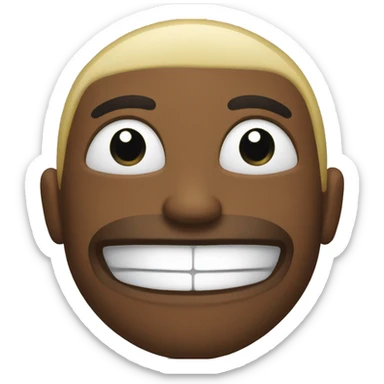 Black smile emji with muscles sticker