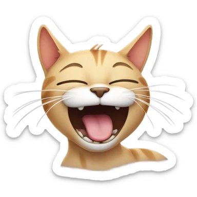 Cat laughing tears sticker